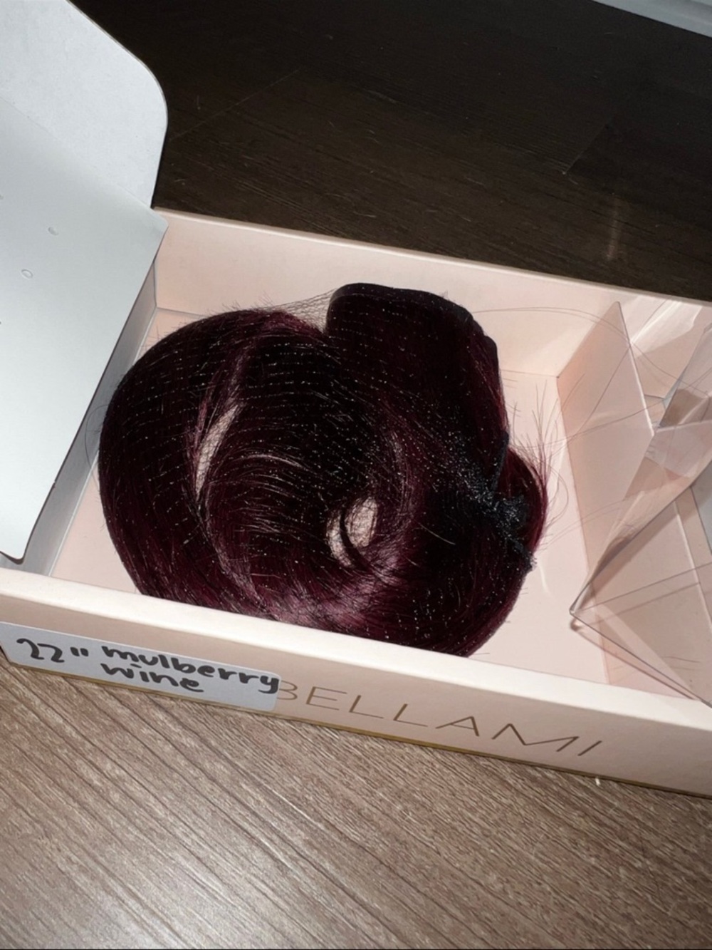 BELLAMI Mulberry Wine Clip-In Extension - Deep Burgundy Plum